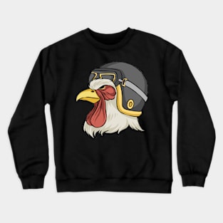 Chicken Wearing Helmet And Goggles Chickens Hens Crewneck Sweatshirt